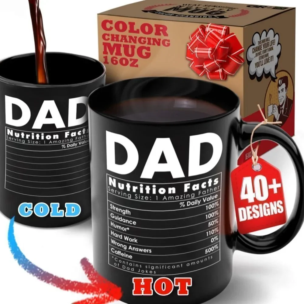 Worlds Best Dad Mugs From Daughter Or Son With Fun Gift Box [16oz] Top Color